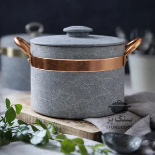 دیگ و دیزی سنگی مدل آوا دسته مسی